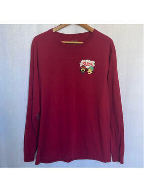 Cheech & Chong Long Sleeve Tee Shirt Burgundy "Buds" 100% Cotton Men's Size L